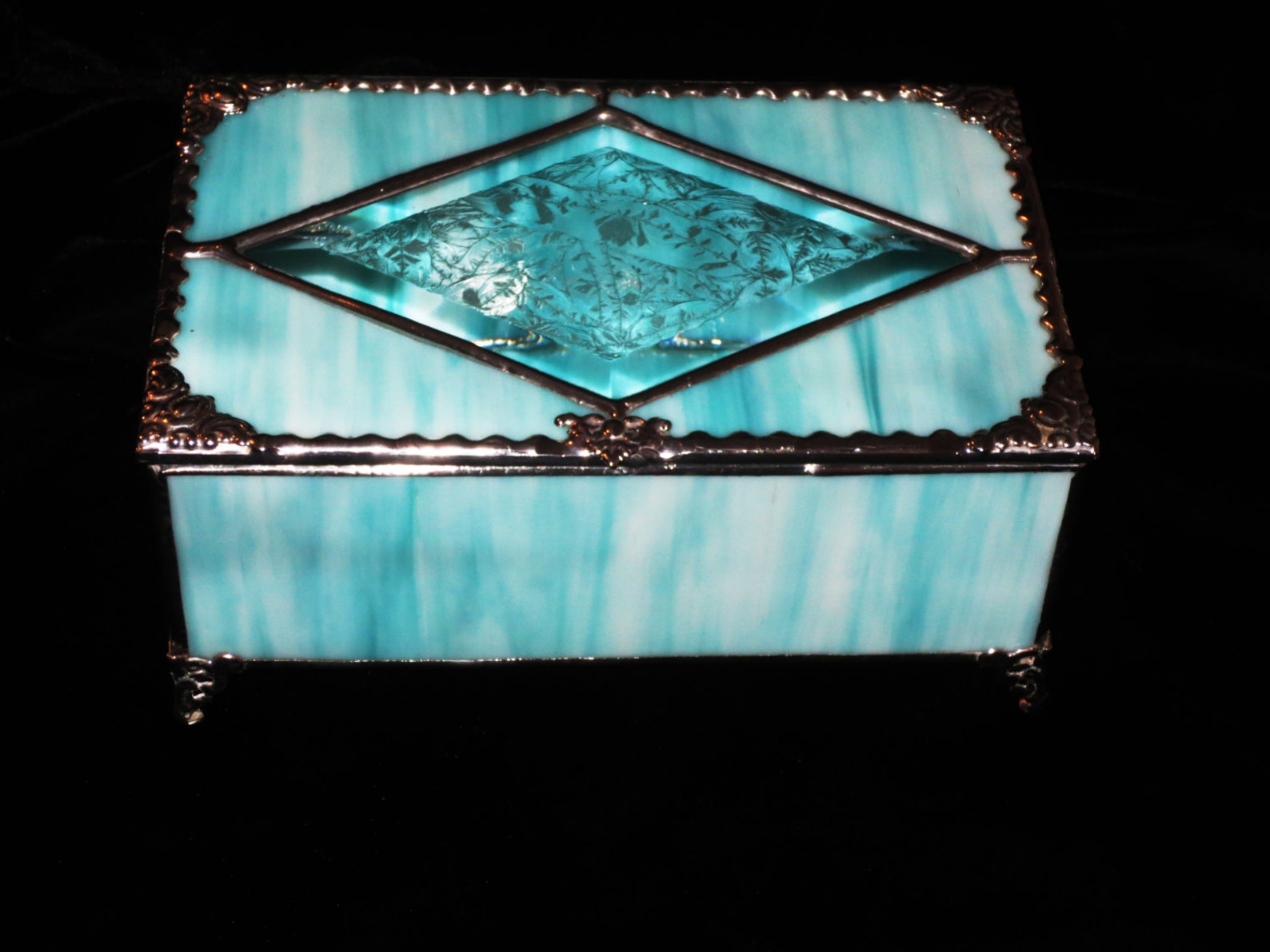 JEWELRY BOX Contemporary Stained Glass Jewelry Box Etsy