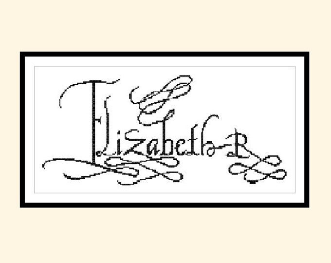 Cross Stitch Pattern Elizabeth R Signature Original Cross - Etsy