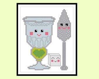 Kawaii Absinthe Trio Original Cross Stitch PDF Pattern INSTANT DOWNLOAD