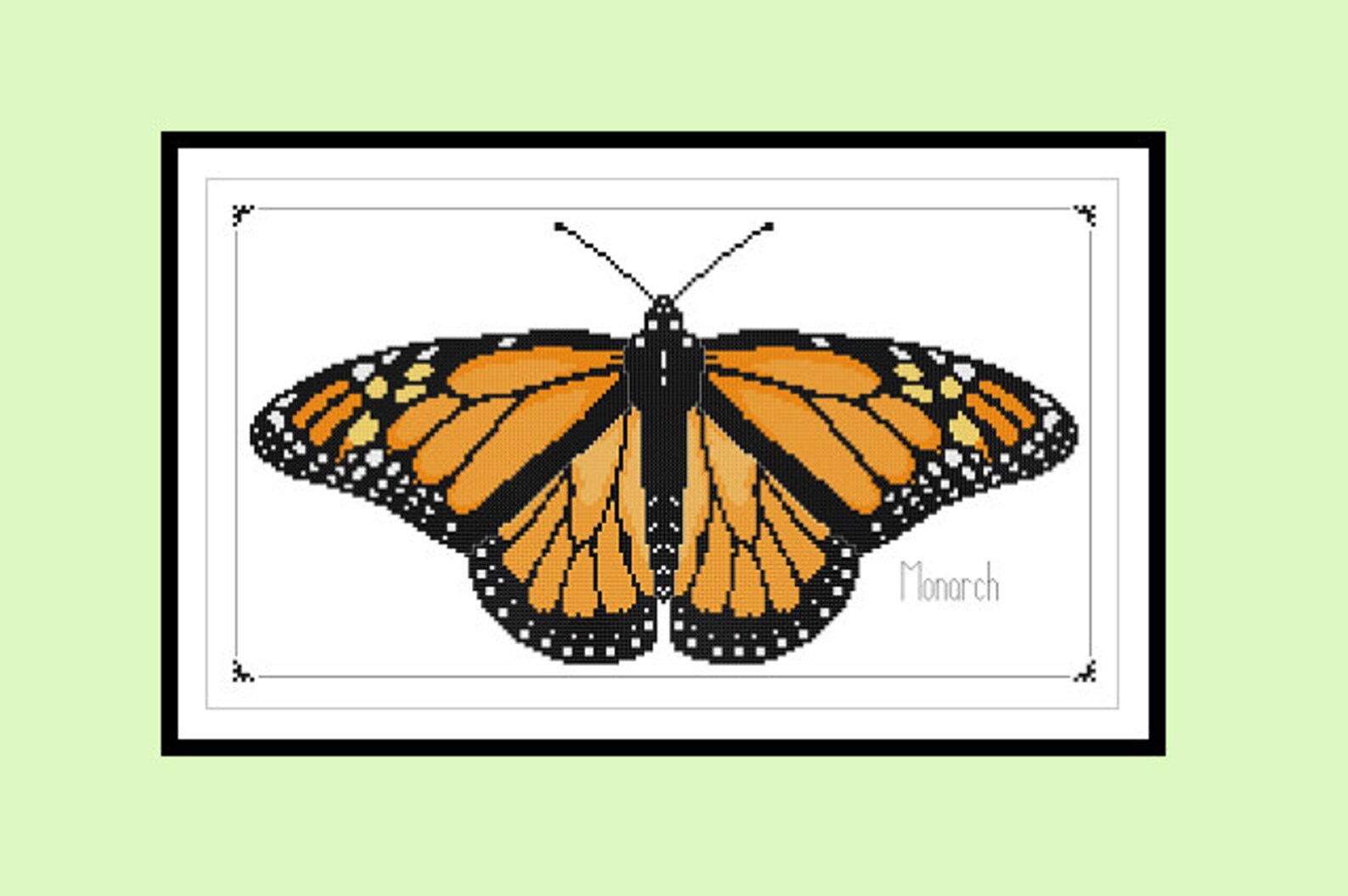 Monarch Butterfly Original Cross Stitch PDF Pattern Instant - Etsy