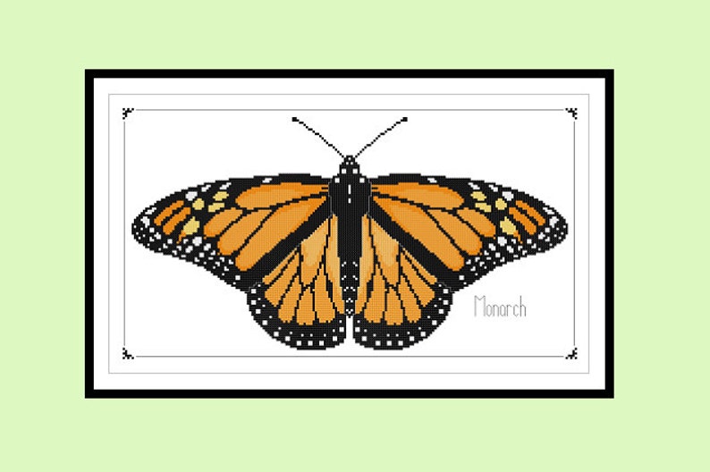 Monarch Butterfly Original Cross Stitch PDF Pattern Instant - Etsy