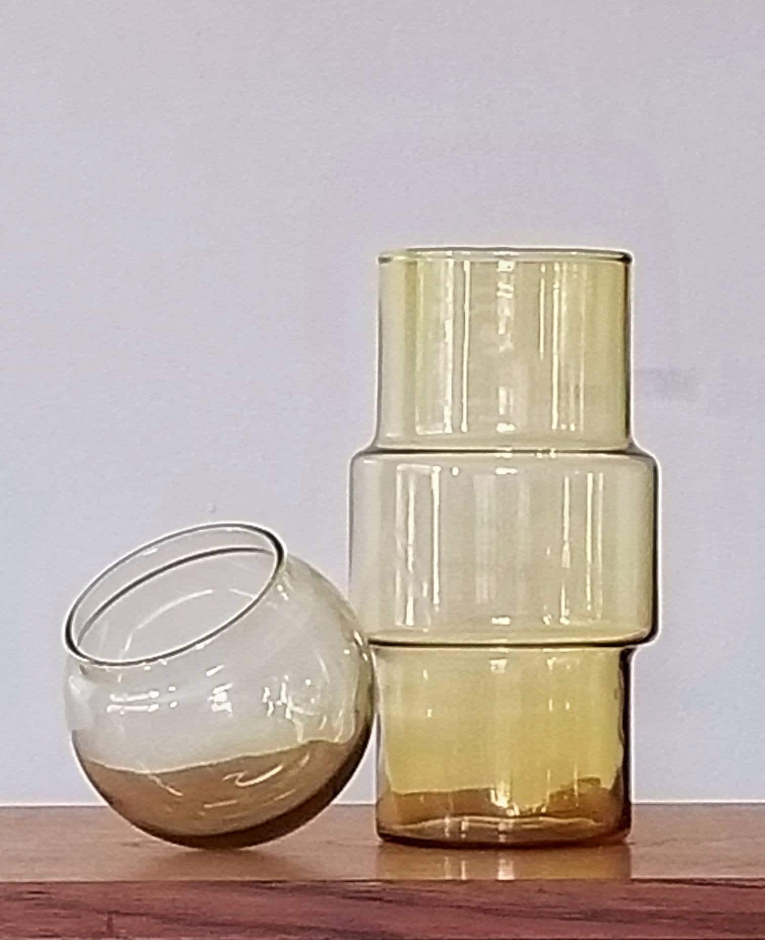 Vintage water pitcher and glass set bedside water carafe mid