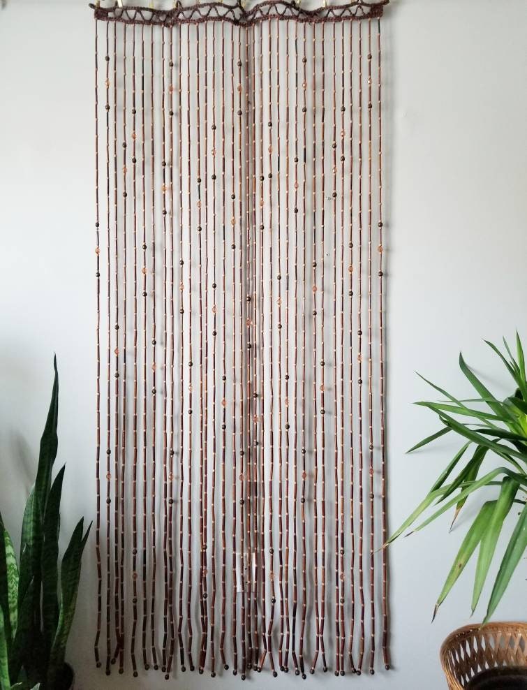 Vintage wooden beaded curtain wood bead curtains bohemian home decor