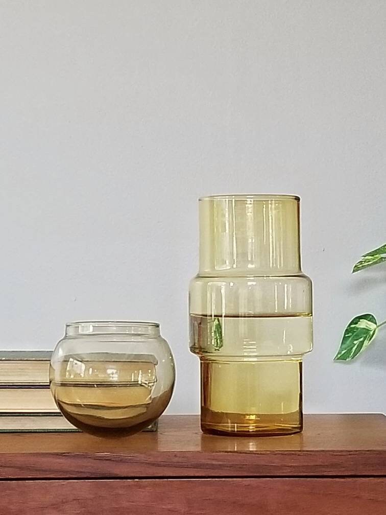 Vintage water pitcher and glass set bedside water carafe mid