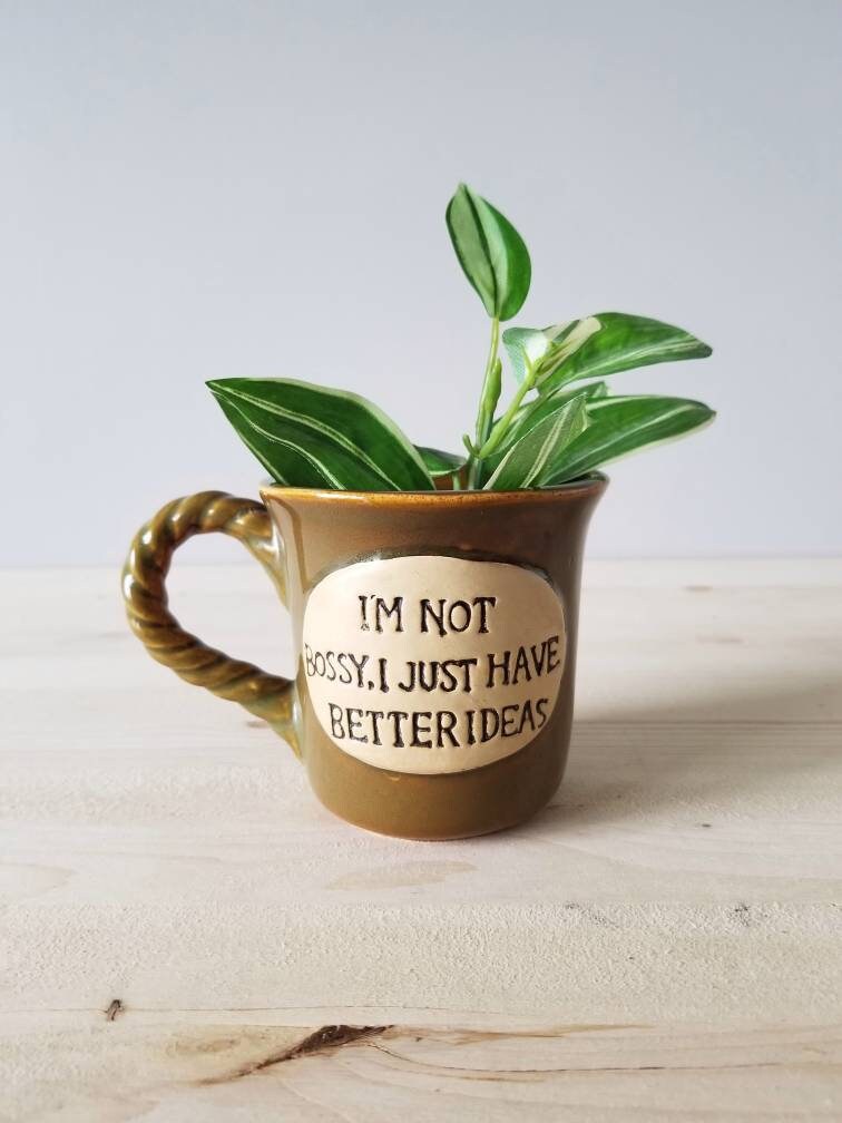 Vintage mug with funny saying | I'm not bossy coffee mug | gag gift