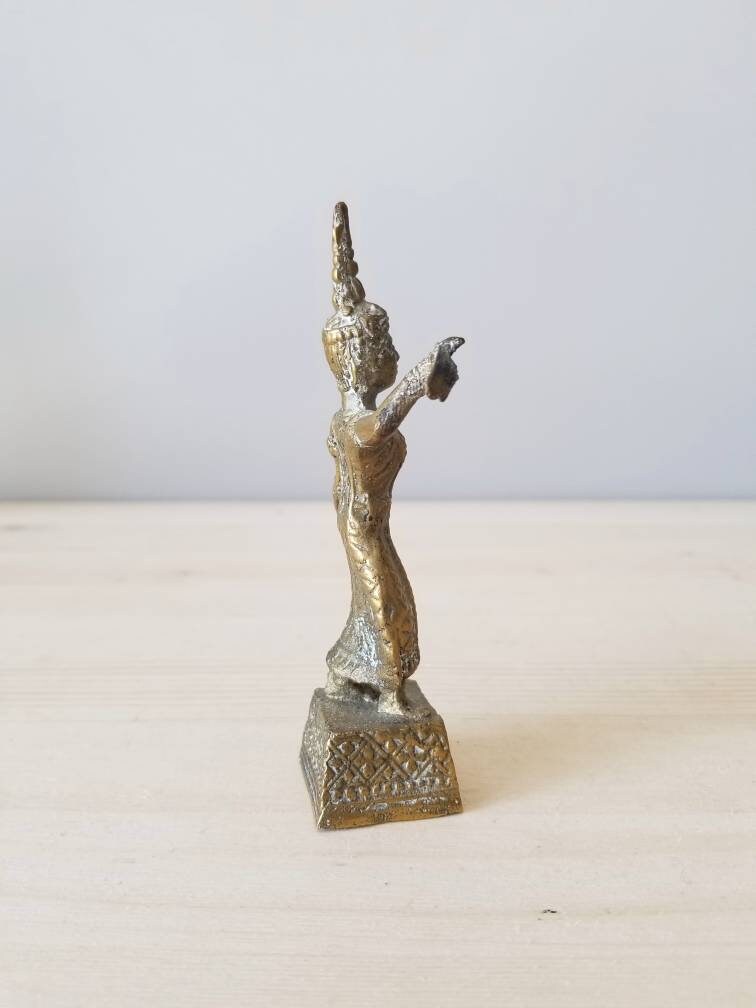 Vintage brass figurine temple dancer brass dancer