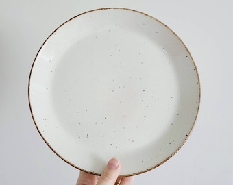 Vintage J & G Meakin lifestyle dinner plate 10 inch  | single brown speckled dish | England