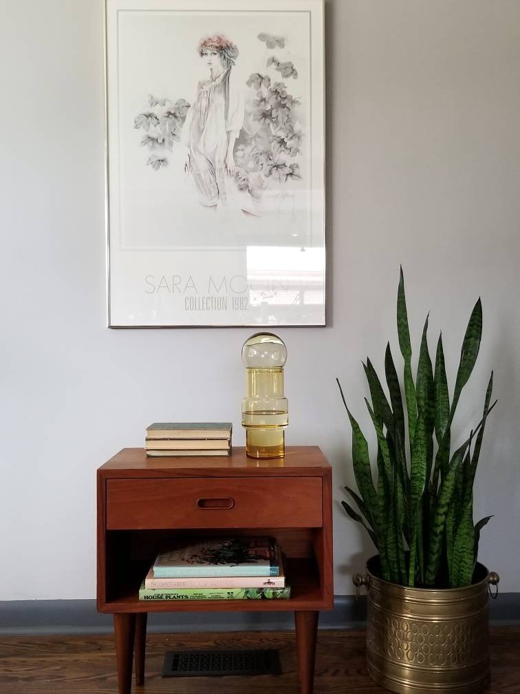 Vintage water pitcher and glass set bedside water carafe mid
