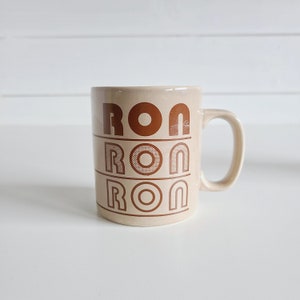 Vintage name coffee mug Ron or Donna gift for coffee lover coffee cup vintage font kiln craft England zdjęcie 3