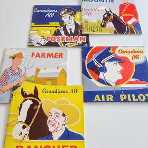 ensemble vintage de 5 livres pour enfants collection de livres de carrière bibliothèque vintage Gendarmerie royale, pilote, éleveur, facteur et agriculteur Canadien par Dent image 5