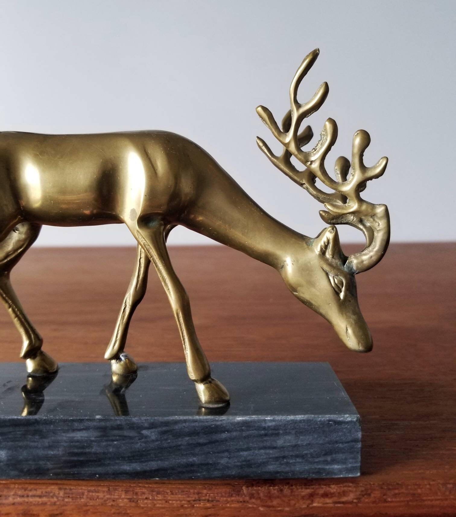 Vintage brass deer deer bookend stag figure brass fawn brass