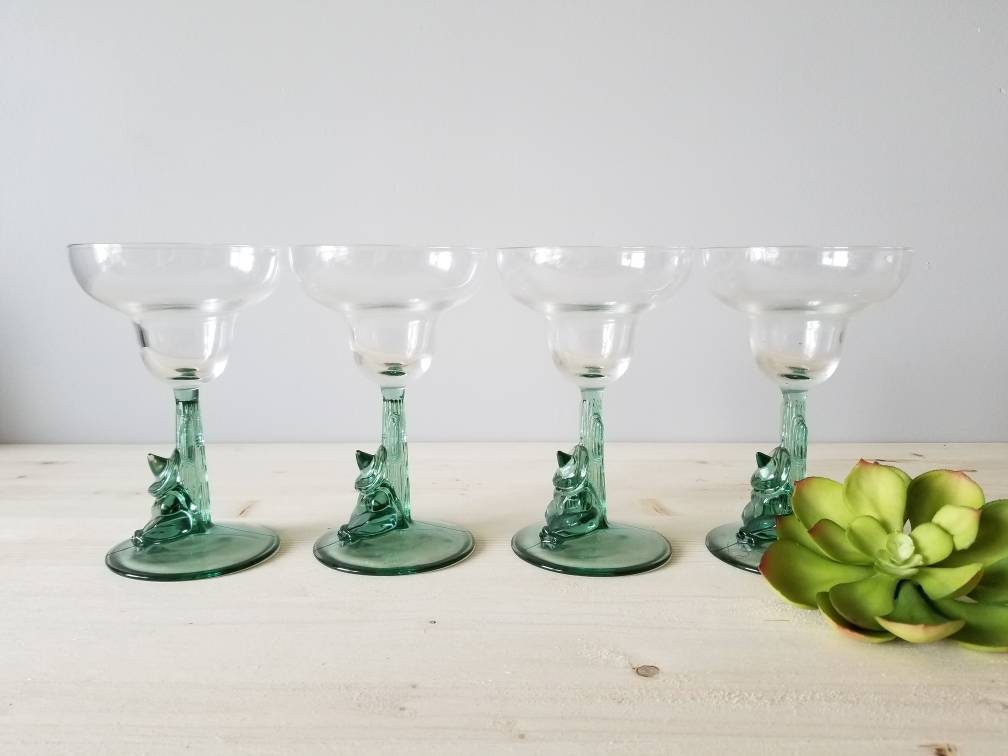 Vintage margarita glasses set of 4 Luminarc sleeping farmer margarita