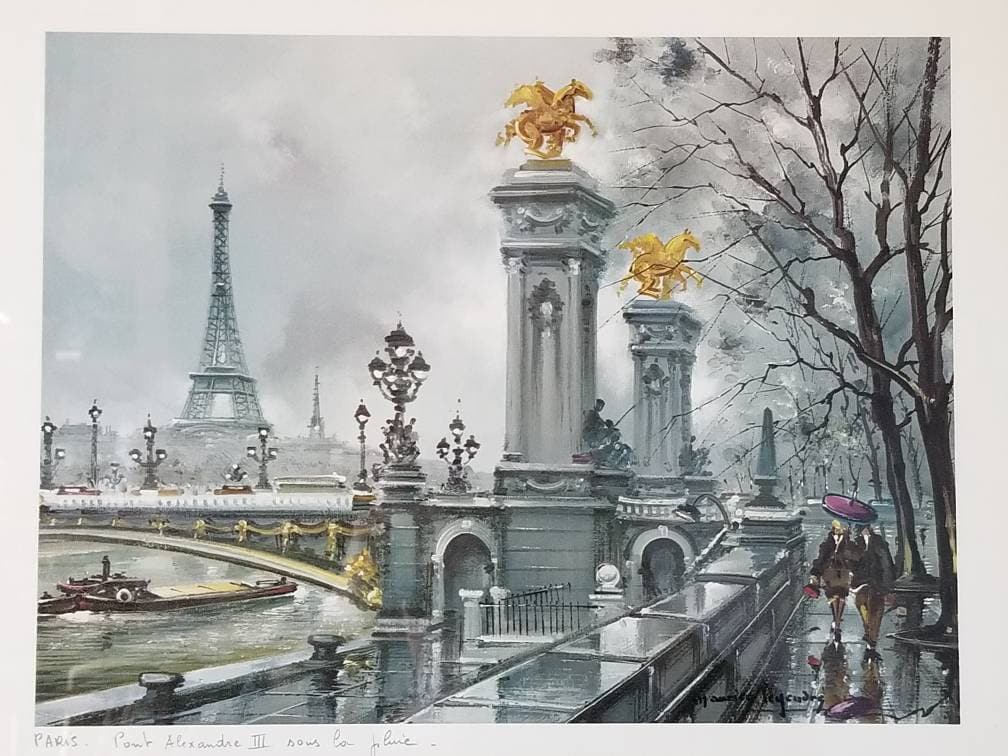 Vintage Paris print by Maurice Legendre 1973 framed art print