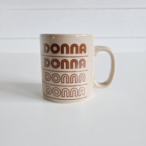 Vintage name coffee mug Ron or Donna gift for coffee lover coffee cup vintage font kiln craft England zdjęcie 4