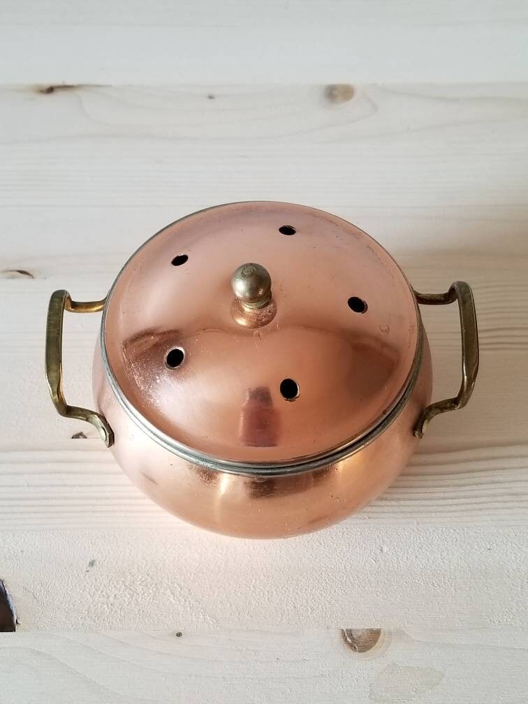 Vintage copper garlic keeper copper kitchen pot