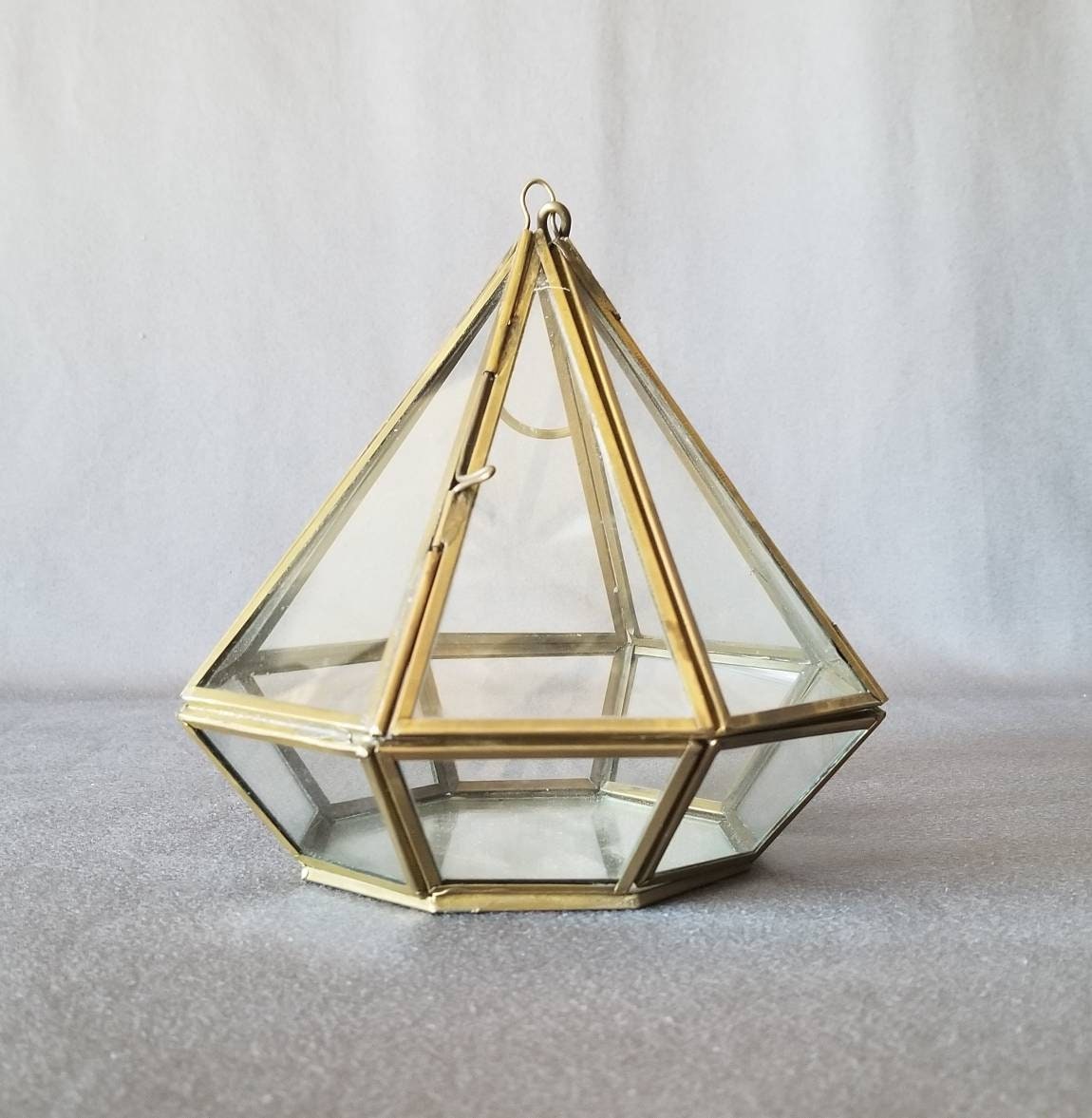 Vintage glass terrarium curio succulent planter