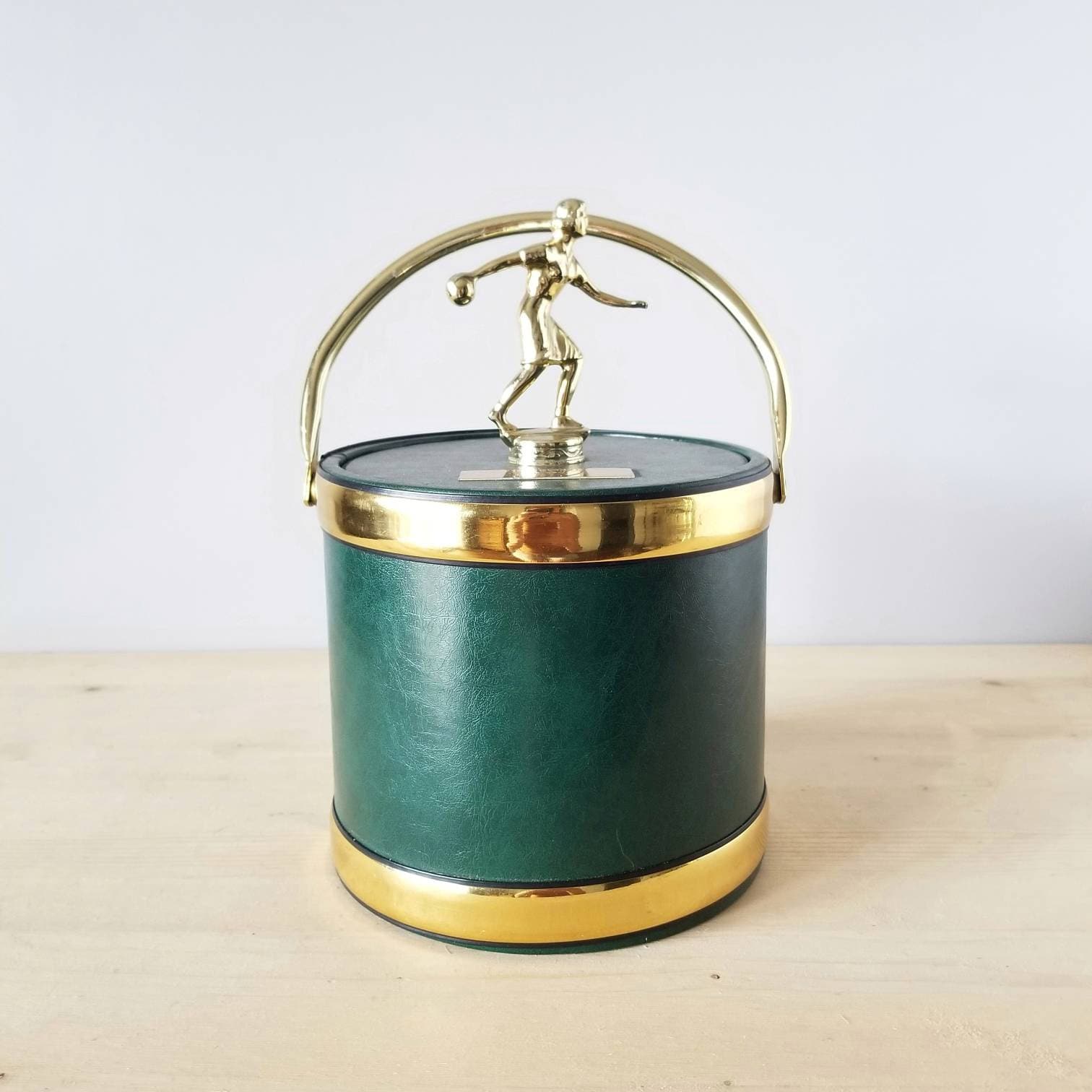 Vintage bowling trophy ice bucket kitschy Barware Mid Century