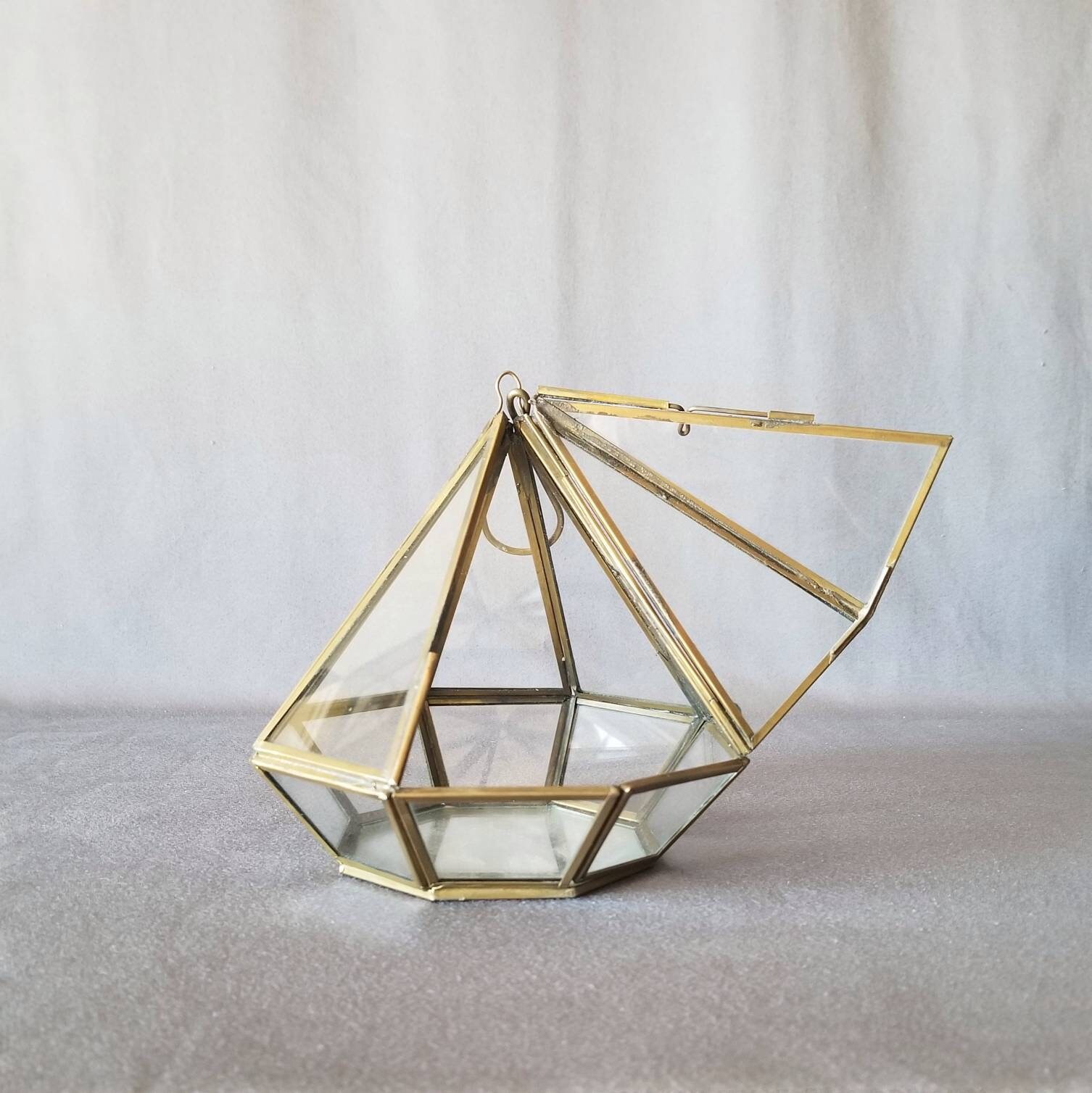 Vintage glass terrarium curio succulent planter