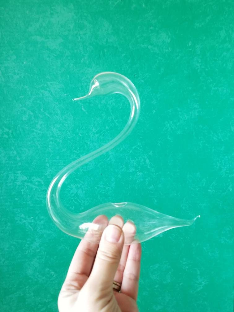 Vintage glass swan pair swan vase propagation vessels