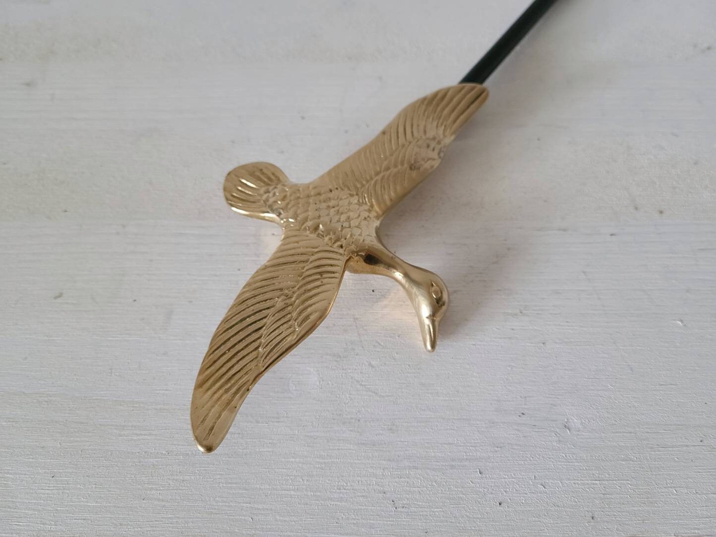 Vintage brass door hanger brass goose brass geese