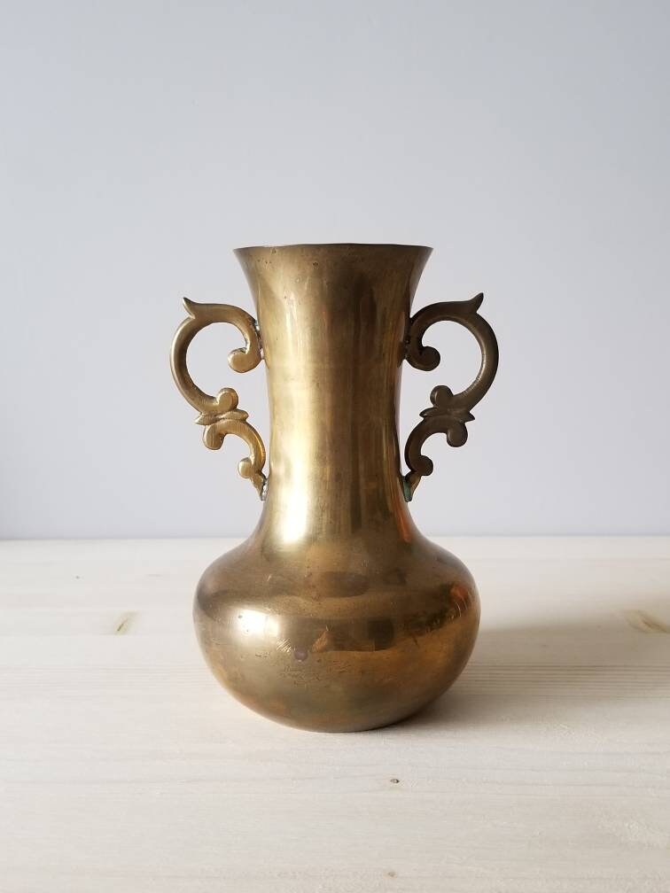 Vintage brass vase flower vase bohemian decor boho home global