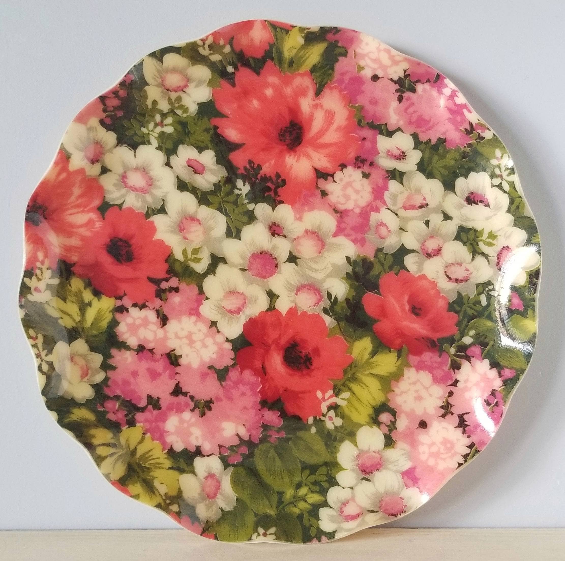 Vintage floral tray set of 3 fab tray set serving tray