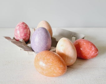 Vintage marble egg | stone egg | paperweight | colorful eggs | shelf decor |