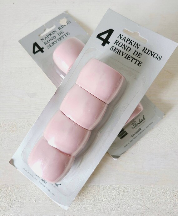 Pink Napkin Rings Set of 8 New Old Stock 2 Pkgs of 4 Incl Etsy