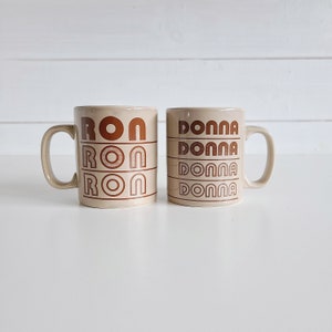 Vintage name coffee mug Ron or Donna gift for coffee lover coffee cup vintage font kiln craft England zdjęcie 1