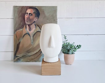 Vintage cycladic head | modernist abstract head statue | bisque bust | minimalist | mid century modern | Ab Majid