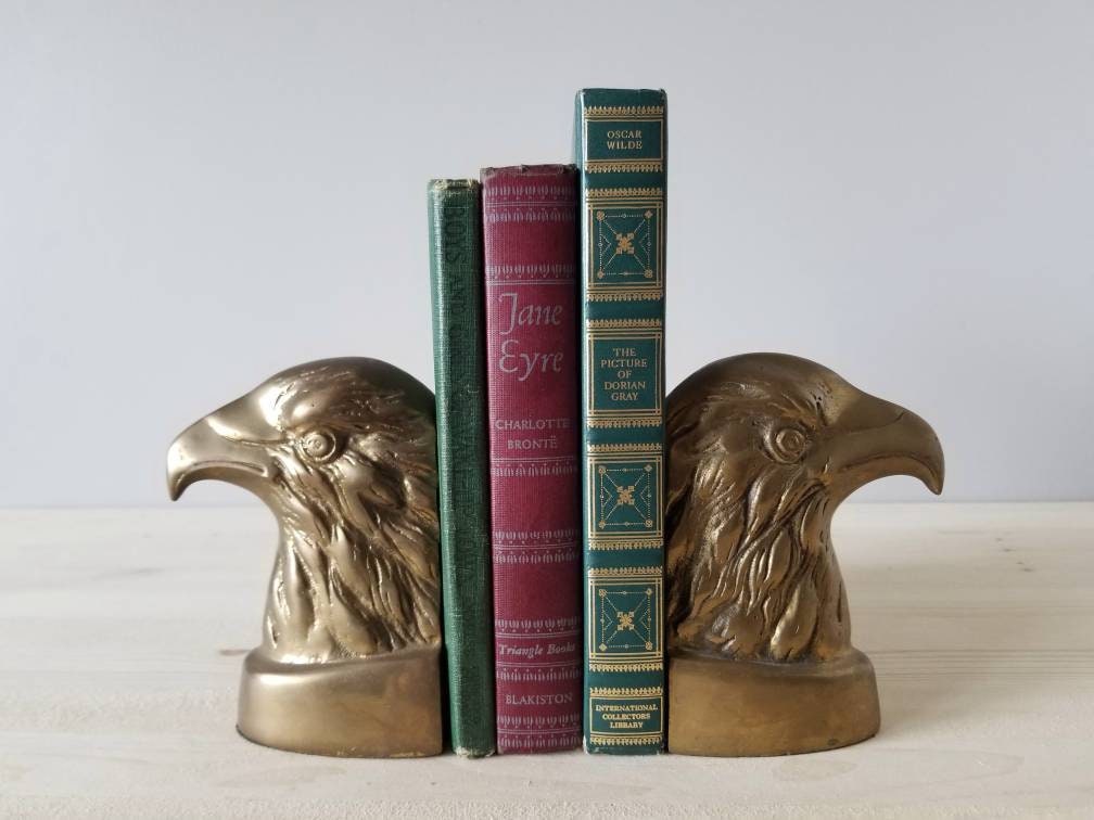 Vintage Eagle brass bookends heavy brass American eagle bookends
