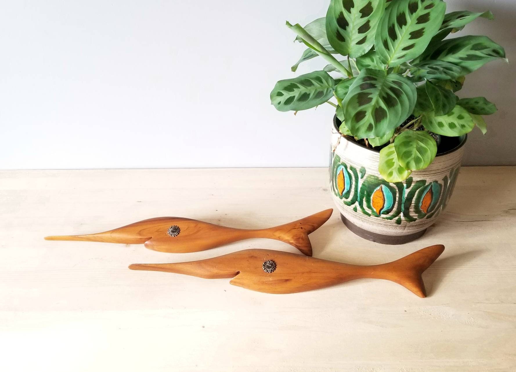 Mid Century Modern Teak Swordfish Wall Decor Mid Mod Wood Fish Wall Art