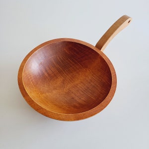 Vintage Baribo-maid bowl Baribocraft salad bowl bowl with handle ladle natural decor mid century modern image 5