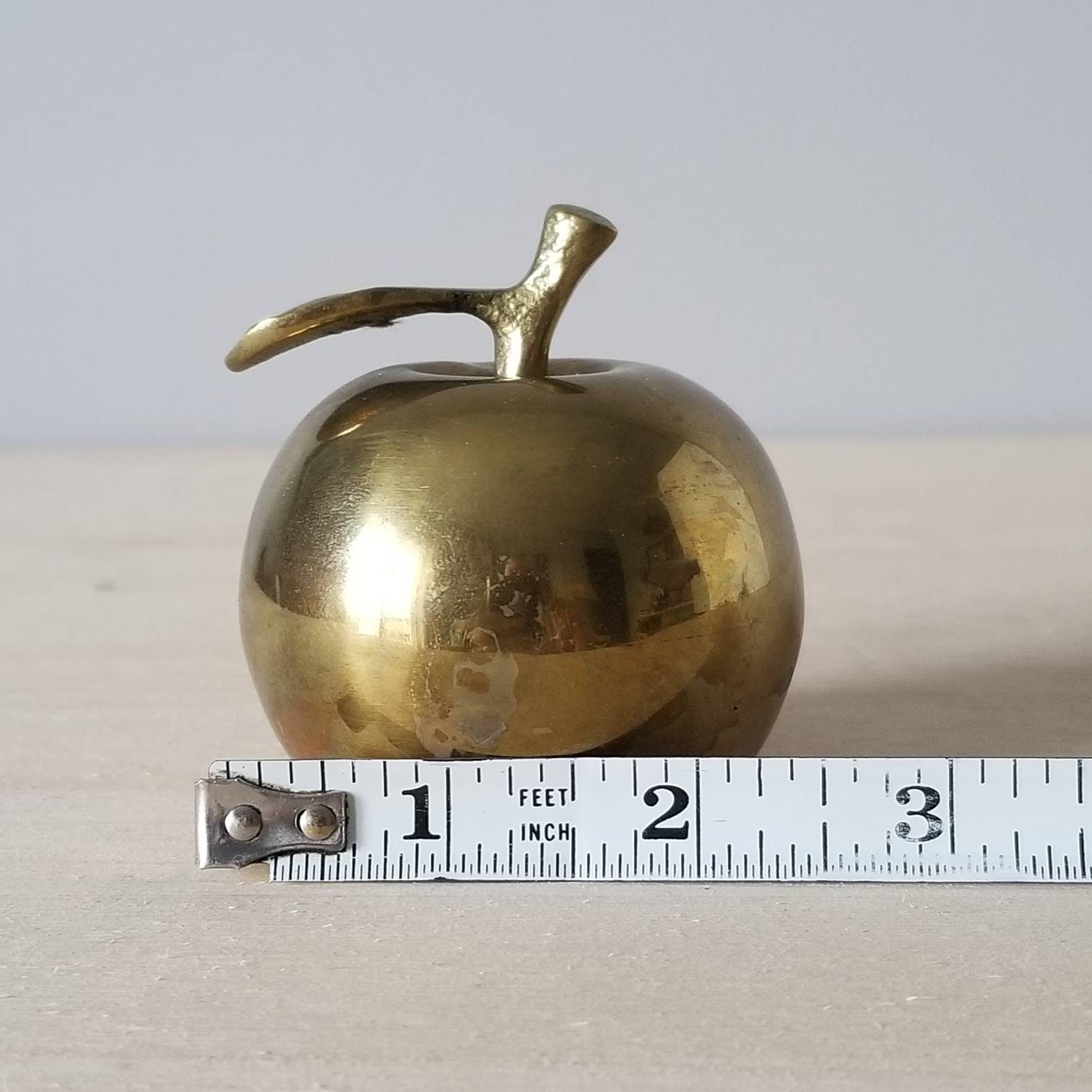 Vintage brass apple bell teacher gift