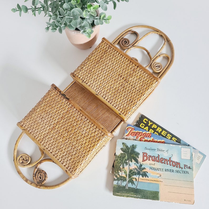 Vintage wicker mail holder home organization solutions image 4