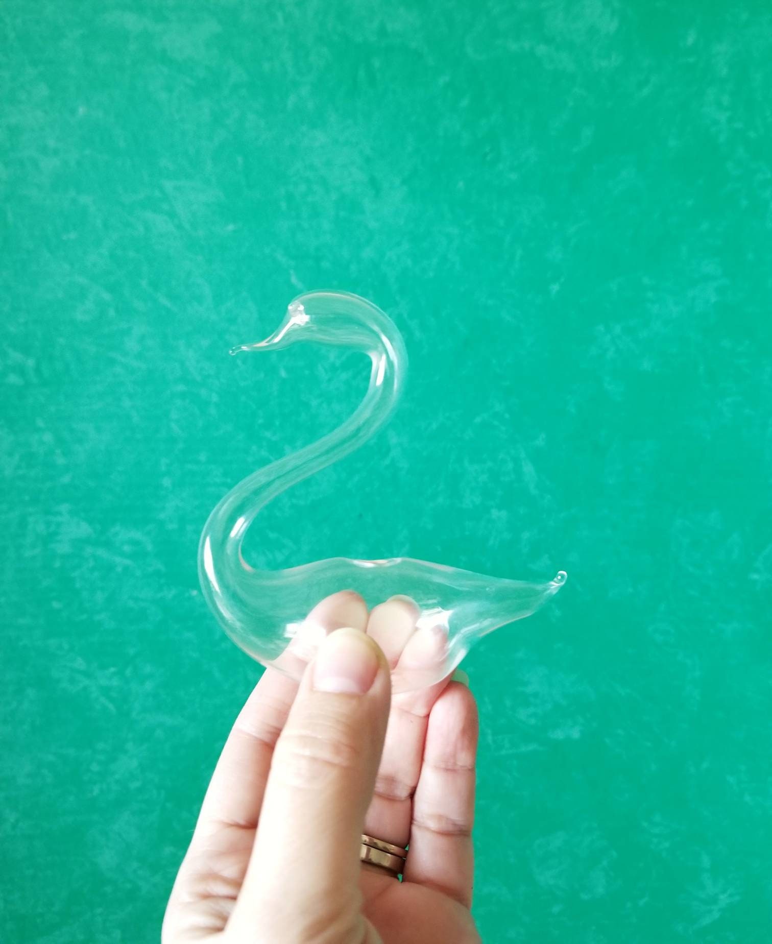 Vintage glass swan pair swan vase propagation vessels