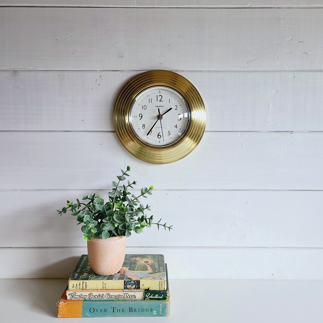 Vintage Ingraham Wall Clock Mid Century Modern Battery Etsy