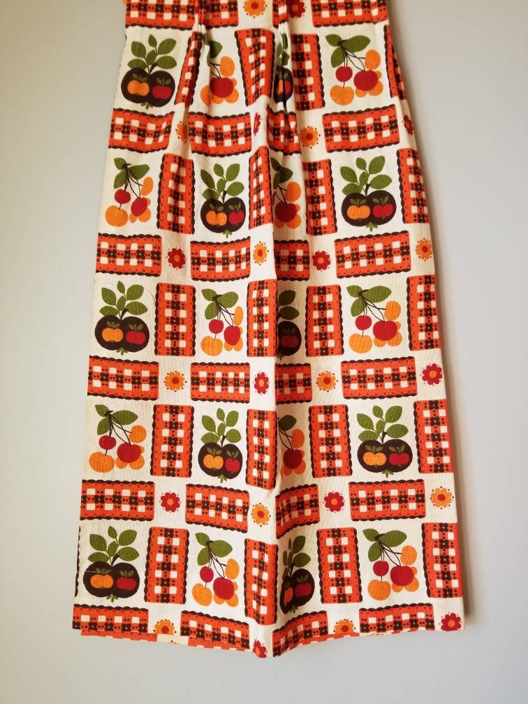 Vintage Curtains Cafe Curtains Kitchen Drapes Kitschy Retro