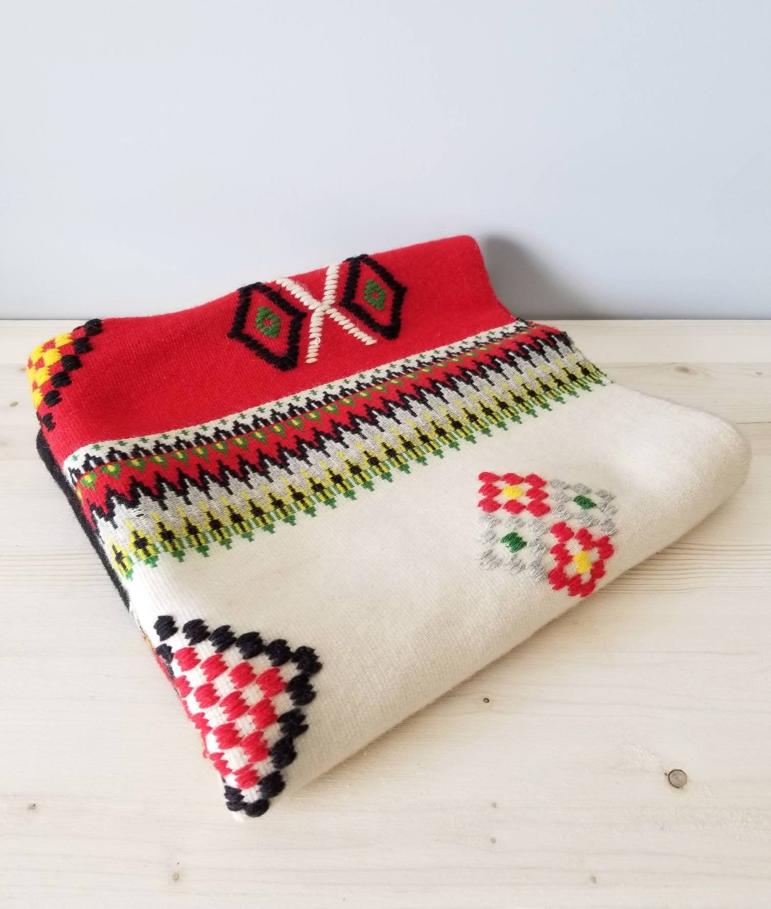 Vintage wool wall hanging rug wool rug