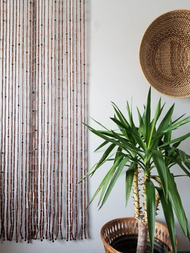 Vintage wooden beaded curtain wood bead curtains bohemian home decor