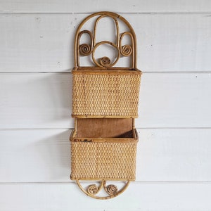 Vintage wicker mail holder home organization solutions image 3