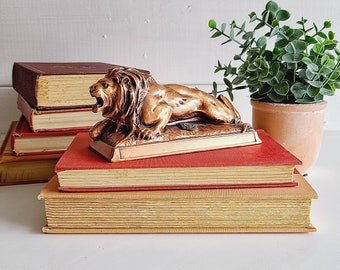 Vintage Lions International statue | lion paperweight | shelf decor | figurine | leo