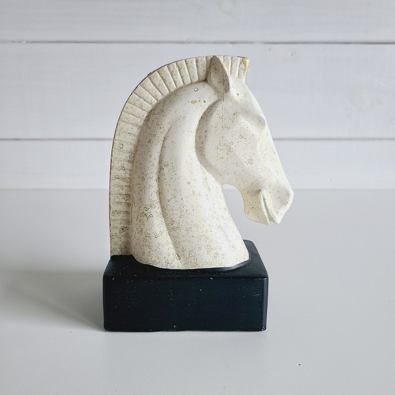 Vintage ceramic horse bust statue equestrian shelf decor gift for horse lover image 2