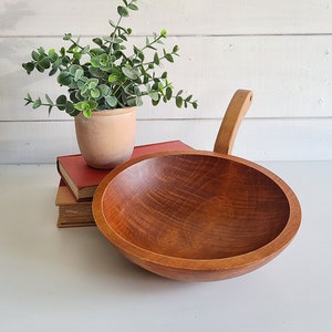 Vintage Baribo-maid bowl Baribocraft salad bowl bowl with handle ladle natural decor mid century modern image 3