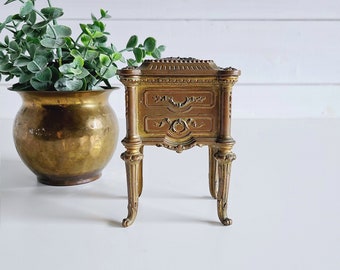 Antique French jewelry box | jewellery  casket | brass jewellery storage | commode |