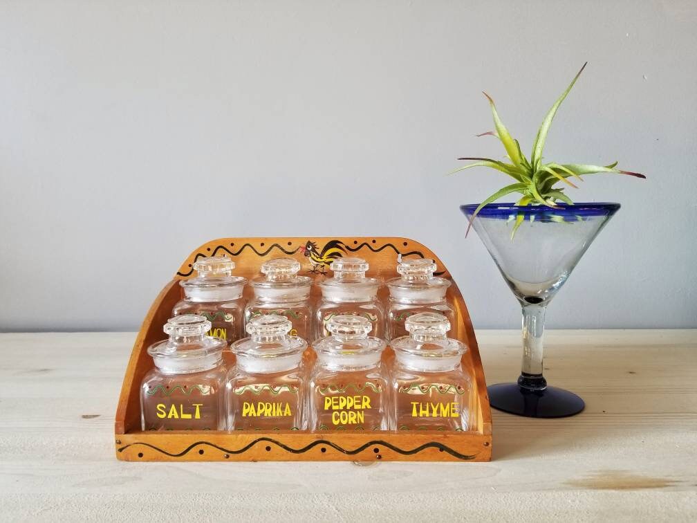 Vintage spice rack Mexican style spice rack retro kitchen storage