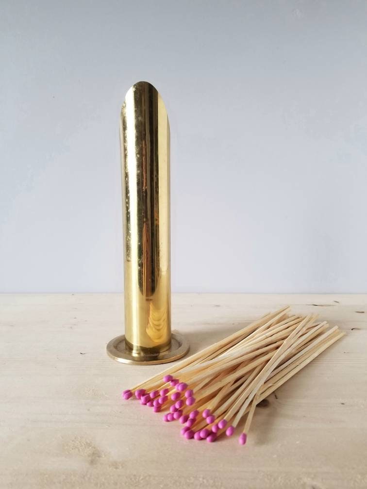Vintage brass match holder fireplace accessories match box match