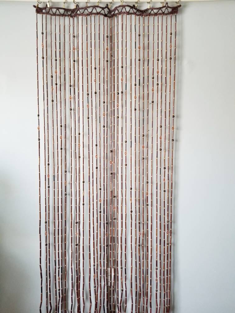 Vintage wooden beaded curtain wood bead curtains bohemian home decor
