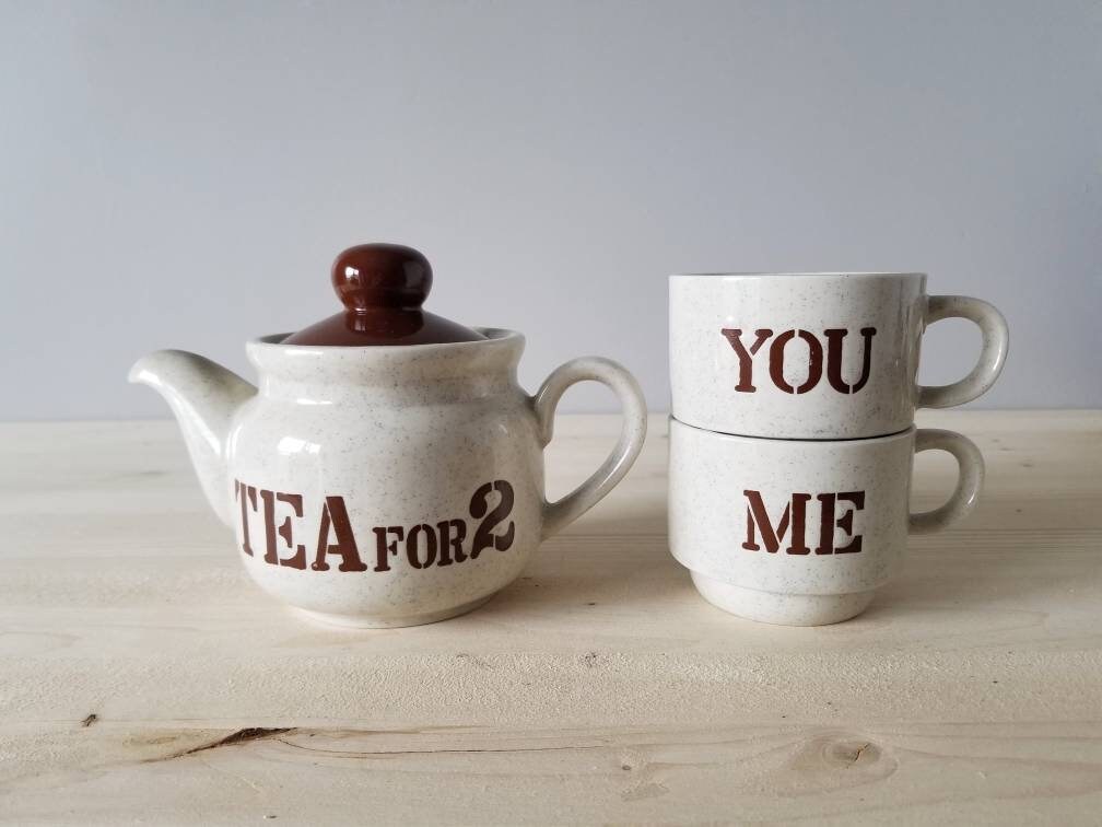 Tea for two tea set with 2 mugs housewarming gift