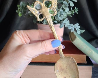 Vintage brass swan spoon | antique brass | Vintage brass spoon |